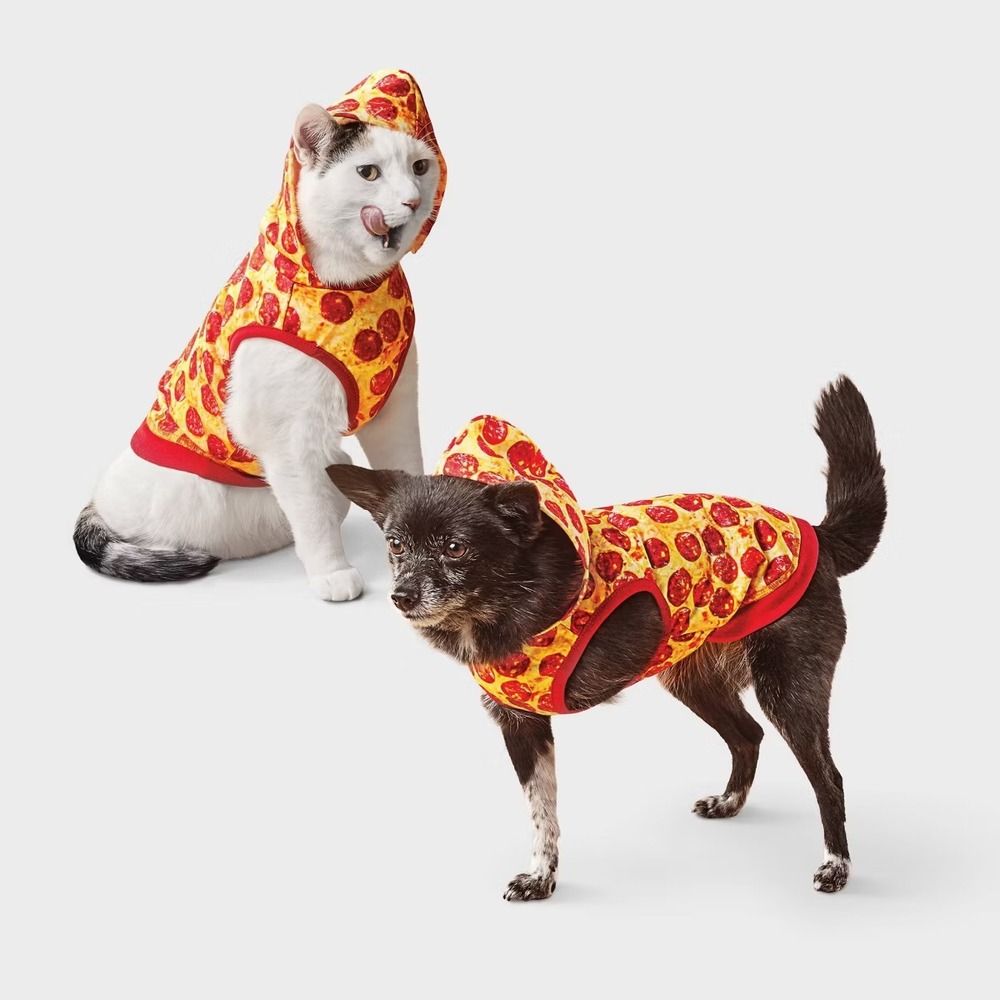 Pizza Dog and Cat‎ Hoodie - Boots & Barkley sz XS